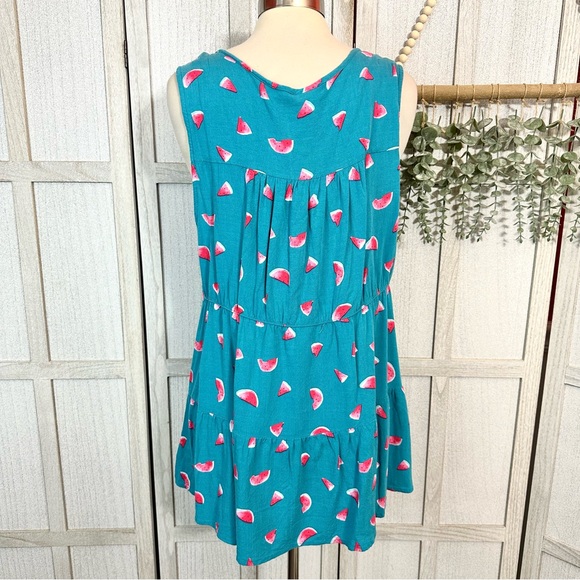 Torrid Watermelon Rayon Slub Button-Front Tiered Tank Tank Top Plus Size 2 2X - Picture 9 of 13